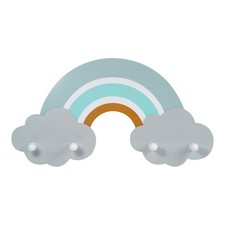 Garderobe Kinder Regenbogen Wandhaken Holz 48x26x6,5 cm B-Ware Kindsgut ohne OVP