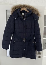 Winterparka mit Gürtel Damen Gr.L Primark Dunkelblau mit Kapuze