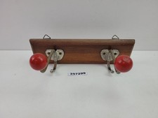 DDR Garderobe Hakenleiste 60er J. Holz rot Kugeln Vintage Flurgarderobe #257299