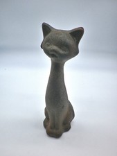 Figur Dekofigur Katze Gusseisen Grauguss 18,5 cm ms54