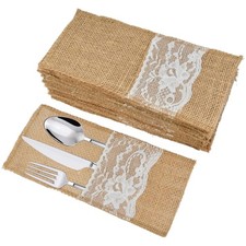 40Stück Jute Bestecktasche