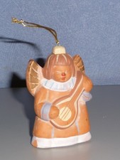 Ungewöhnliche Engel Figur mit Laute Terrakotta Keramik  Höhe 8,5 cm (E132)