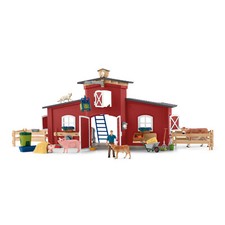 Schleich 42606 Rote Scheune mit Tieren & Zubehör Bauernhof Welt Spielzeug Scheune Spielset