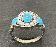 Ring  Türkis & Perle   925er
