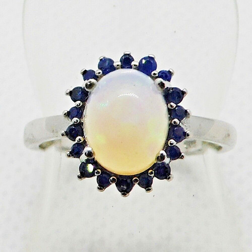 Multicolor opal saphir ring - opal,