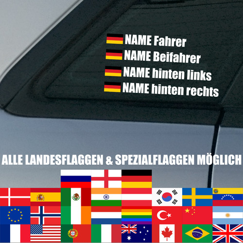 Autoaufkleber name flagge - autoaufkleber,
