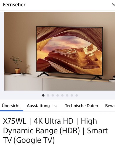 Sony x75wl zoll neu und - -,