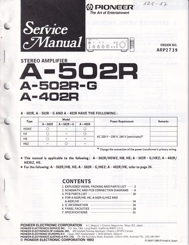 Service manual für pioneer - service,