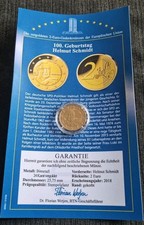 2 Euro Helmut Schmidt  2018 24 Karat vergoldet  in Münzkapsel  100 Geburtstag