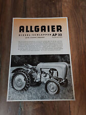 Original Prospekt Allgaier Diesel Schlepper AP 22 System Porsche Traktor