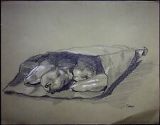 Alte Zeichnung Stillleben undeutlich signiert. 20 Jh