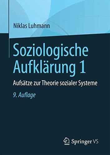Soziologische aufklärung - aufklärung, 1