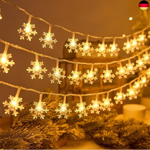 Schneeflocke lichterketten 6m - schneeflocke, lichterketten,
