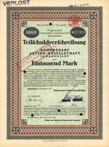 Bahnbedarf 1921 darmstadt - 1921,