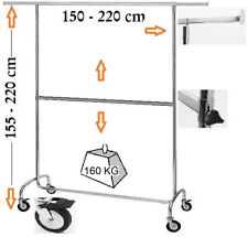 2 ETAGEN Kaufhausständer Kleiderständer Rollgarderobe Kleiderstange 2016.150.2
