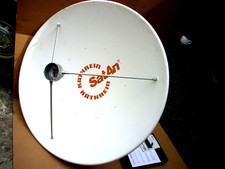 Kathrein Spiegel,alte drehbare Sat-Anlage mit altem Receicer und Drehsystem, geb