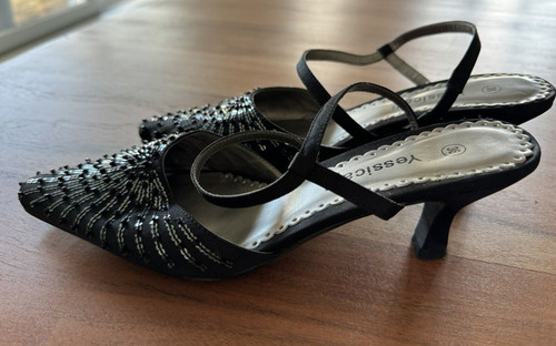 Slingpumps schwarz mit - slingpumps,