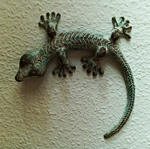 Metall wanddeko gecko skulptur - metall-wanddeko,
