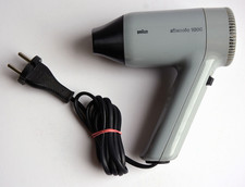 BRAUN Fön Föhn Haartrockner silencio 1000, grau, Design: Robert Oberheim (1988)