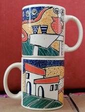 Wächtersbach Tasse Serie 'Naiv' 2x / Waechtersbach Germany Vintage Cup 