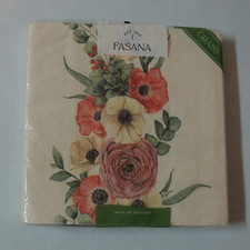 20 Servietten Bordüre Blumen