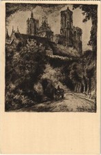 Old postcard laon driveway - postcard,
