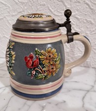 Bierkrug Gerz Silberdistel Bierseidel 0,4 L Zertifikat 2127/10.000 Zinndeckel