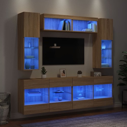 Wohnwand mit led anbauwand - mit,