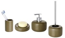 Bad Accessoires Zubehör 4 tlg. Set "Havana" braun, inkl. WC Garnitur