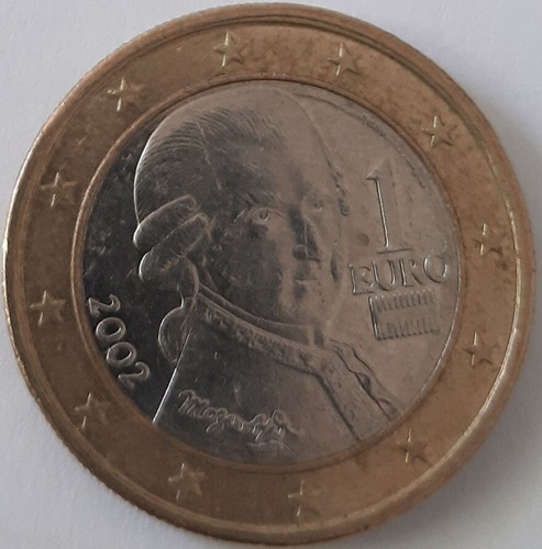 Euro münze mozart - euro, 2002
