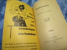 Postleitzahlen , Ausgabe 1964 , DDR  , Original - Post - Dokument