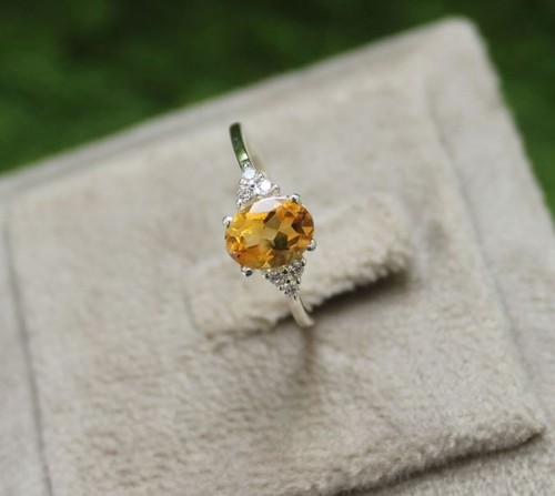 Ovalschliff citrin ring - citrin,
