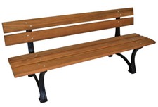 Gartenbank Parkbank Gussbank Gusseisenbank Bank LUZERN 180cm Holz Eukalyptus