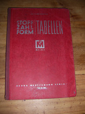 Westermann Verlag- Jütz-Scharkus - Stoff Zahl Form - Tabellen Metallgewerbe 1954