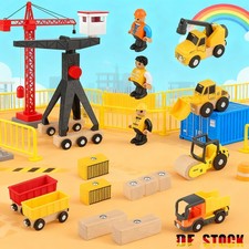 Kran Spielzeug Baustellenfahrzeuge Kinder Holz Baustelle Spielzeug Bagger Kran