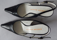Sling Pumps Andrea Puccini 38,5 blau klassisch 6,5 Absatz luftig echt Leder mari