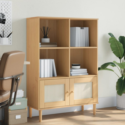 Bücherregal braun kiefernholz - bücherregal,