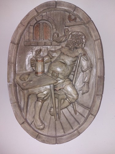 Altes keramik relief wandbild - altes,