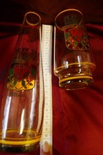 Karaffe klein m. Wappen und Glas m. Wappen