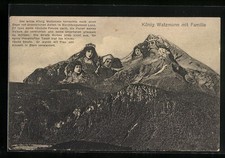 Ansichtskarte König Watzmann mit Familie, Berg mit Gesicht / Berggesichter 1911 