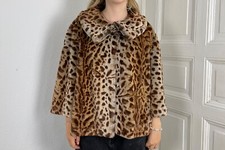 Pelzjacke Alfredo Pauly Felljacke Cape Jacke Fell Kunstfell Leopard Webpelz 38 S