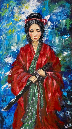 Geisha gemälde japan - geisha,