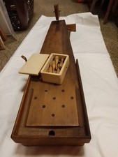 Alte Holzkegelbahn Incl Kegel und Kugeln, 1 m l, Rücklauf, Klett & Cie, D.R.O.M