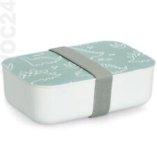 DINO Lunch Box Lunchbox Brotbox Kinder Brotdose Kunststoff weiß grün Gummi-Band