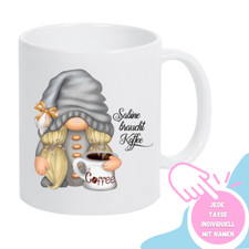 Tasse Personalisiert mit Nam Kaffee Spruch lustig Wichtel  Geburtstag Geschenk