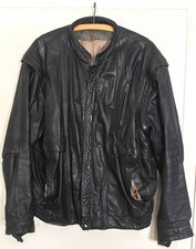 Lederjacke, Trapper, schwarz, abnehmbare Ärmel, ca. Gr. 54, Futter verschlissen