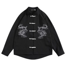 Herren Drachen Stickerei Top