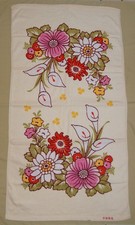 DDR chinesisches Badetuch Handtuch Stola Gelb Blumen 70cm x 135cm unbenutzt TOP