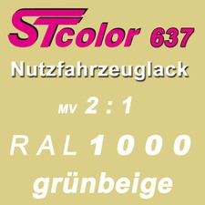 8,5 kg STC 2K HS Autolack VOC 2:1 RAL 1000 grünbeige NFZ LKW Lack Set mit Härter