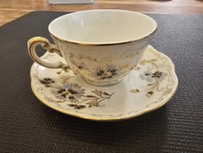 Zsolnay Hungary Mokka Espressotasse + Untertasse handgemalt Tee Tasse Blumen